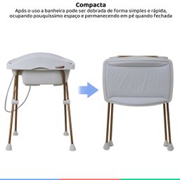 Banheira Banho Bebê Burigotto Tchibum Polar Com Suporte e Trocador - 5