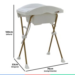Banheira Banho Bebê Burigotto Tchibum Polar Com Suporte e Trocador - 6