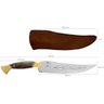 Faca de Churrasco Artesanal Folha Full Tang 9" Aço Inox 420c Cabo Chifre de Cervo Bainha de Couro - 3