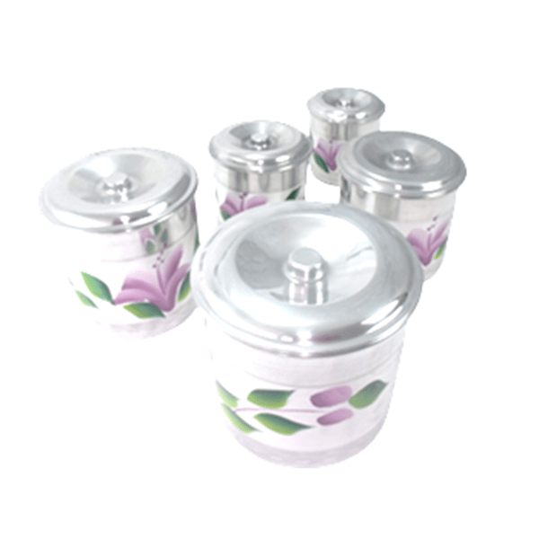 Jogo de Mantimentos 5 Peças Estampa Floral Rosa maçãSTORE - 1