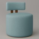 Ver imagem 1 de Poltrona Recepção Organica Almyra - Tecido Boucle - Azul Turquesa Claro