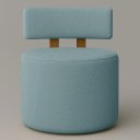 Ver imagem 3 de Poltrona Recepção Organica Almyra - Tecido Boucle - Azul Turquesa Claro