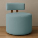 Ver imagem 2 de Poltrona Recepção Organica Almyra - Tecido Boucle - Azul Turquesa Claro