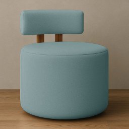 Poltrona Recepção Organica Almyra - Tecido Boucle - Azul Turquesa Claro - 2