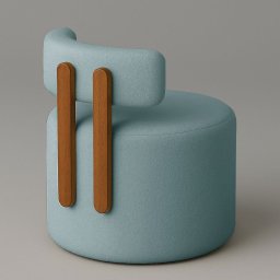Poltrona Recepção Organica Almyra - Tecido Boucle - Azul Turquesa Claro - 4