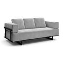 Ver imagem 5 de Sofá 2 Lugares Cama Solteiro Linho Cinza Living 200cm Base Industrial Sala Cherie K01 - D’Rossi