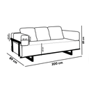Ver imagem 4 de Sofá 2 Lugares Cama Solteiro Linho Cinza Living 200cm Base Industrial Sala Cherie K01 - D’Rossi