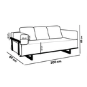 Ver imagem 4 de Sofá 2 Lugares Cama Solteiro Linho Cinza Living 200cm Base Industrial Sala Cherie K01 - D’Rossi