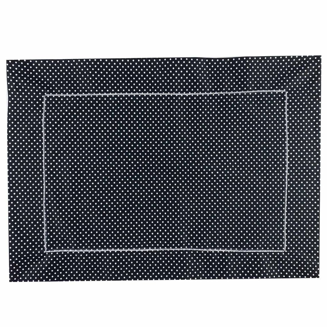 Jogo c/ 2 Lugares Americanos Duplos em Algodão Poá Branco 44cm - 2