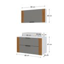 Ver imagem 4 de Conjunto Gabinete Banheiro Taos 80cm (armário + Cuba + Espelheira + Tampo Vidro)