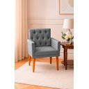 Ver imagem 2 de Kit 2 Poltronas Cadeira com Capitonê para Sala Clássica e Confortável em Suede