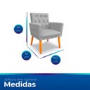 Ver imagem 6 de Kit 2 Poltronas Cadeira com Capitonê para Sala Clássica e Confortável em Suede