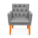 Ver imagem 3 de Kit 2 Poltronas Cadeira com Capitonê para Sala Clássica e Confortável em Suede