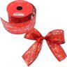 Kit 10 Fitas Aramada Gliter Vermelho Enfeite Natalino 3m 5cm - 1