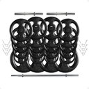 Ver imagem 2 de Kit Musculação com Suporte + 100 Kg de Anilhas Ferro com Barras