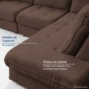 Ver imagem 6 de Sofá de Canto Retrátil Chaise Lado Esquerdo 4 Lugares Nest CabeCasa MadeiraOriginals Marrom