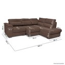 Ver imagem 3 de Sofá de Canto Retrátil Chaise Lado Esquerdo 4 Lugares Nest CabeCasa MadeiraOriginals Marrom