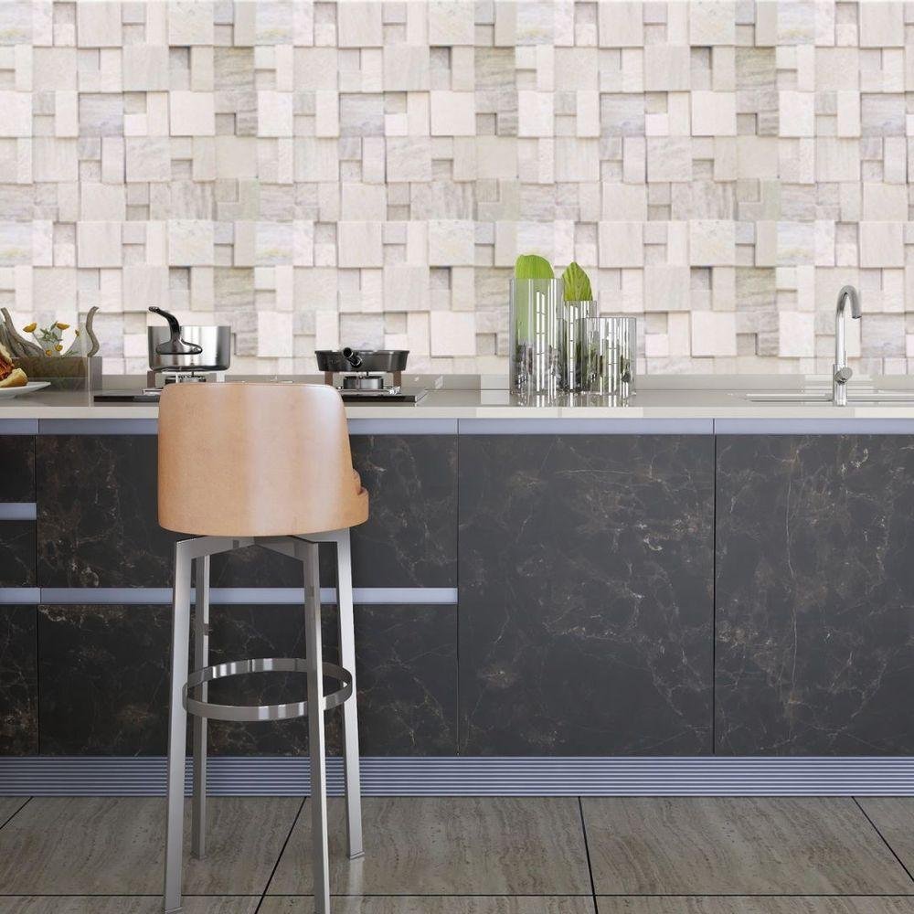 Papel de Parede Adesivo Pedra Lavável Sala Quarto Cozinha 1,5m - 6