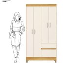 Ver imagem 4 de Guarda Roupa Solteiro Flor 4 Portas de Bater 2 Gavetas MDP Cinamomo-Off White Demóbile 100cm