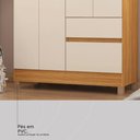 Ver imagem 2 de Guarda Roupa Solteiro Flor 4 Portas de Bater 2 Gavetas MDP Cinamomo-Off White Demóbile 100cm