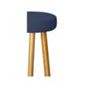 Kit 2 Banqueta Alta Elegance Bar Balcão Cozinha Bancada Pé Castanho Suede Azul Marinho - Móveis Mafe - 3