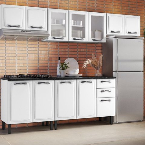 Cozinha Modulada em Aço 5 Peças 12 Portas 2 Gavetas New Premium Itatiaia 