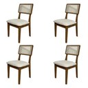 Ver imagem 1 de Kit 4 Cadeiras Fixas de Jantar com Telinha