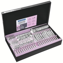Faqueiro Tramontina Pacific Aço Inox C/ Facas de Churrasco Brilho e Detalhes no Cabo 72 Pçs - 5