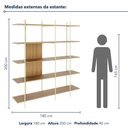 Ver imagem 4 de Estante Sólis sem Porta sem Gavetas Metal com Pintura Epóxi 180cm Álamo com LED Rudnick