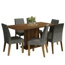 Ver imagem 2 de Conjunto Sala de Jantar Mesa Tampo de Madeira 6 Cadeiras Rustic/silver Renata Madesa