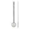 Kit Cuia Preta Bocal Inox Pé Metal + Bomba Estampada 21cm - 3