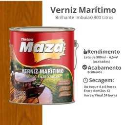 Verniz Imbuia 0,900ml Brilhante Marítimo P/madeira Maza - 2
