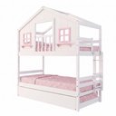 Ver imagem 4 de Treliche Casinha Dos Sonhos com Varanda Madeira Maciça Branco Rosa Housin