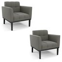 Ver imagem 2 de Kit 2 Poltronas Decorativas Karen Pés Fixo em Madeira Preto Suede Grafite G19 - Gran Belo