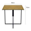Ver imagem 2 de Mesa Industrial Quadrada Preta 90x90cm Tampo Madeira Imbuia