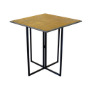 Ver imagem 1 de Mesa Industrial Quadrada Preta 90x90cm Tampo Madeira Imbuia
