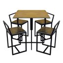 Ver imagem 3 de Mesa Industrial Quadrada Preta 90x90cm Tampo Madeira Imbuia