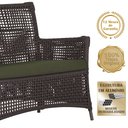 Ver imagem 3 de 2 Sofá Área e Mesa Igapó Alumínio Pintura Marrom Corda Náutica Estofado Impermeável Almofada 13 Tram