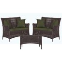 Ver imagem 1 de 2 Sofá Área e Mesa Igapó Alumínio Pintura Marrom Corda Náutica Estofado Impermeável Almofada 13 Tram