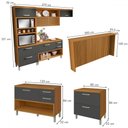 Ver imagem 4 de Cozinha Completa Princesa 6 Portas 8 Gavetas com Ilha Ripado 100% Mdf Freijó/grafite - Nesher