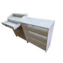 Ver imagem 2 de Balcão de Atendimento com Vitrine e Prateleiras Internas - Mdf Branco 120cm