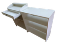 Ver imagem 2 de Balcão de Atendimento com Vitrine e Prateleiras Internas - Mdf Branco 120cm