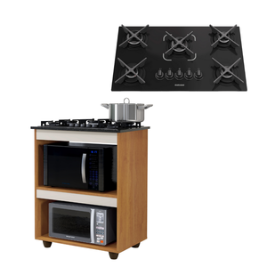 Kit Balcão Cooktop Turim com Fogão 5 Bocas Itatiaia Itacook Premium