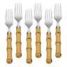Jogo de Garfos Inox e Plastico Modelo Bambu 6 Peças - Mimo - 1