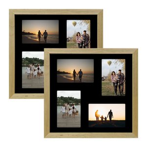 Kit 2 Quadros Porta Retrato Foto 10x15 Paspatur Preto 30x30
