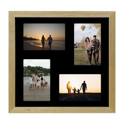 Kit 2 Quadros Porta Retrato Foto 10x15 Paspatur Preto 30x30 - 2