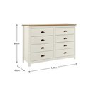 Ver imagem 4 de Cômoda Quarto Madeira Maciça 125cm 8 Gavetas Paladion F07- D'Rossi