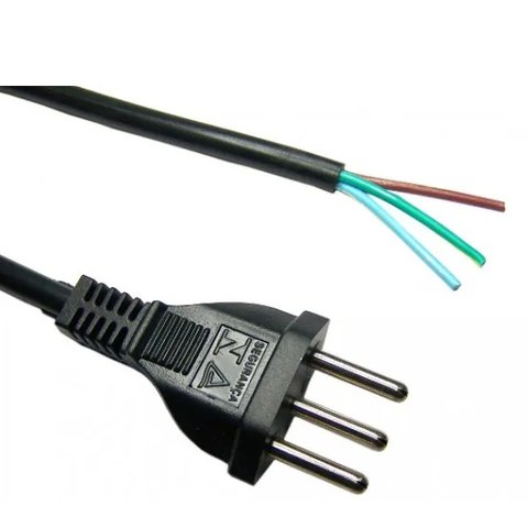 Cabo de Forca Rabicho Tripolar 20a - 3x2,50mm - 2,5mt Embor