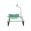 Ver imagem 1 de Kit Cuba De Vidro 10mm Verde Tampo 40cm Incolor Com Suporte Torneira Valvula