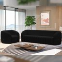 Ver imagem 4 de Kit Sofá 04 Lugares Sala Estar 332 Cm com 02 Poltronas Lazio M03 Bouclê Preto - Lyam Decor